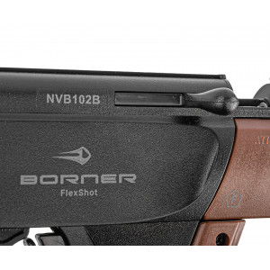 Винтовка пневматическая мультикомпрессионная Borner Flex Shot Multi-Pump, Brown кал. 4,5 мм (пластик, 3 Дж)