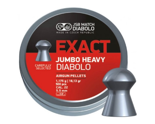 Пули JSB Exact Jumbo Heavy Diabolo 5,5 мм, 1,175 грамм, 500 штук