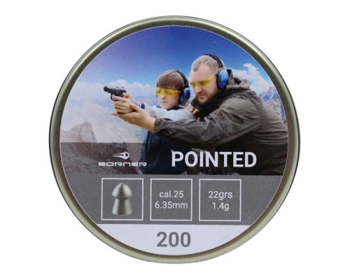 Пули Borner Pointed 6,35 мм, 1,4 грамм, 200 штук